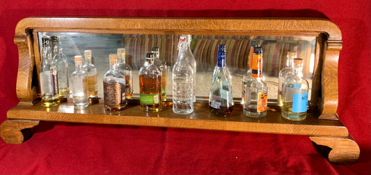 Horizontal Beveled Glass Mirror with Shelf