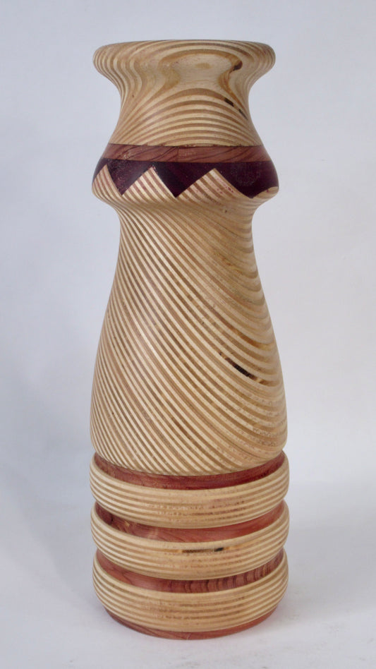 Plywood, Red Cedar, and Purple Heart Vase