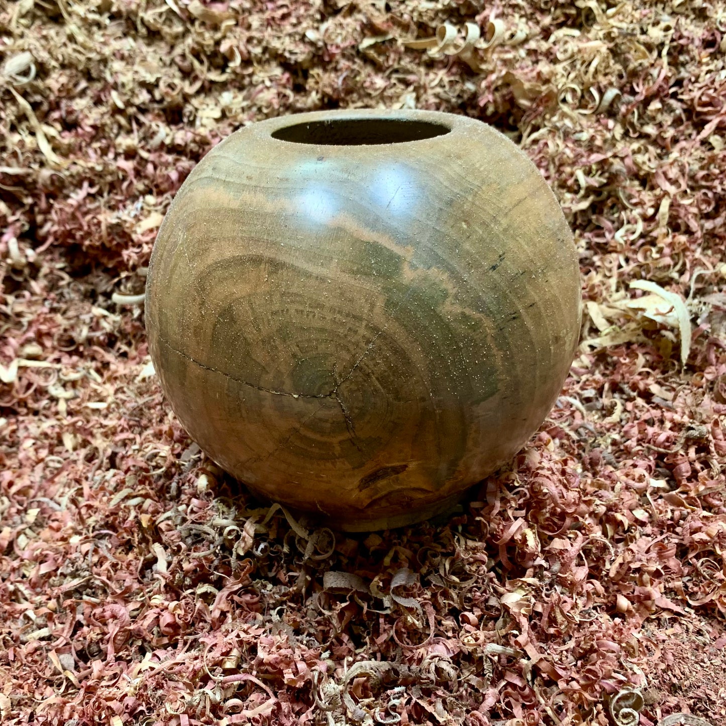 Spalted Silver Maple Spherical Vessel - Small