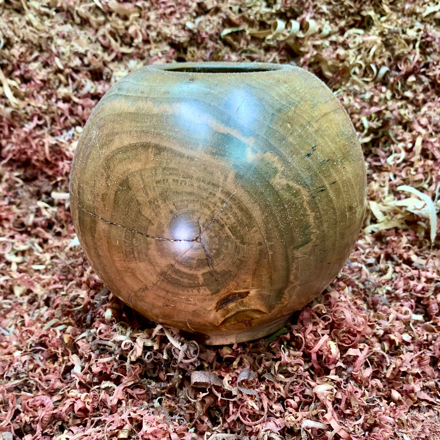 Spalted Silver Maple Spherical Vessel - Small