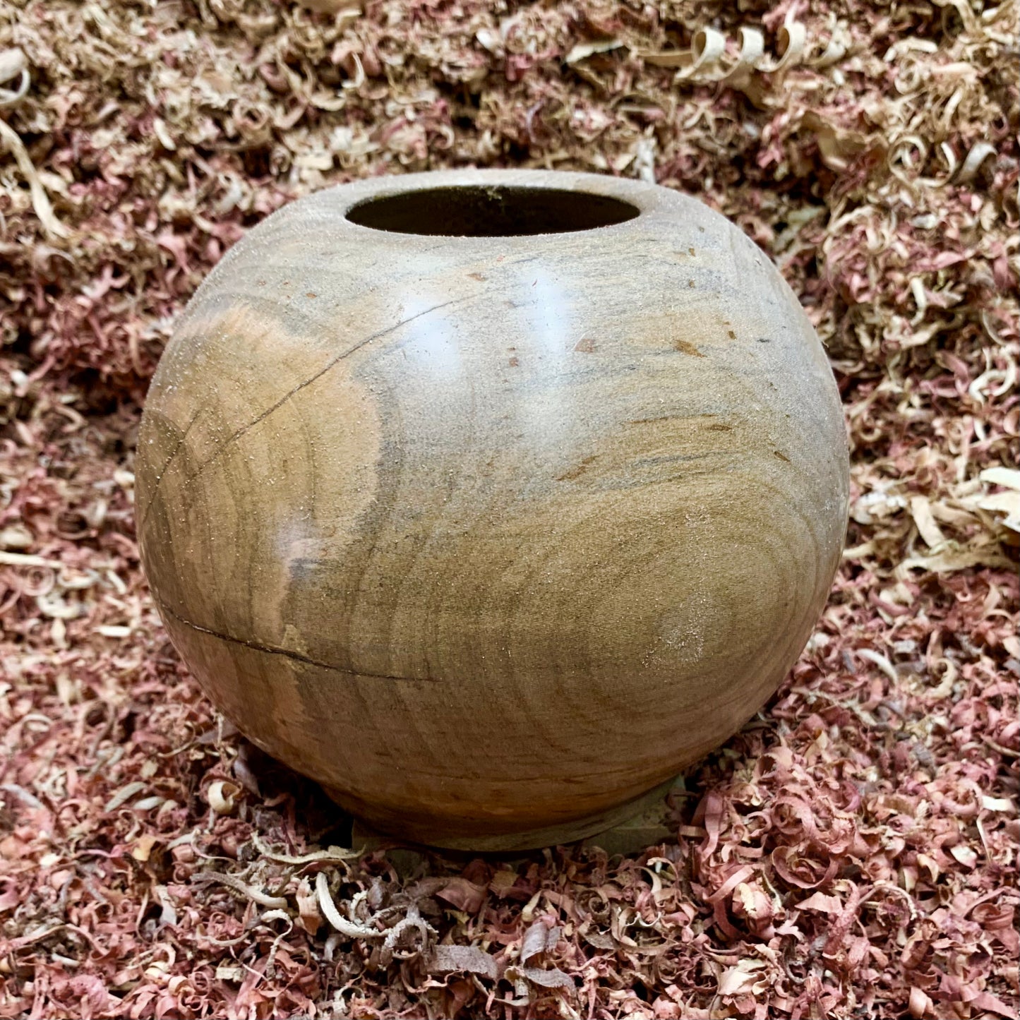 Spalted Silver Maple Spherical Vessel - Small