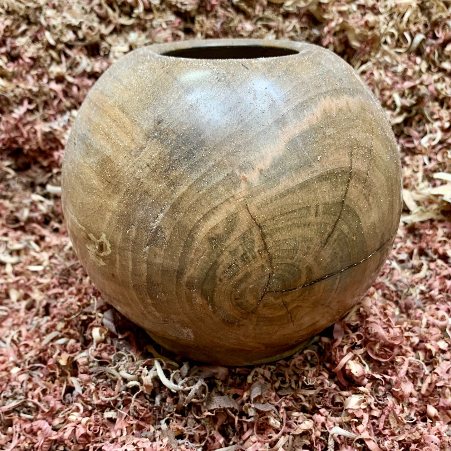 Spalted Silver Maple Spherical Vessel - Small