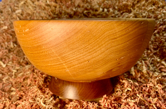 White Oak Bowl with Black Walnut Base